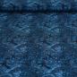 Preview: Baumwolljersey Blumen Strichzeichnung blau - FVJ